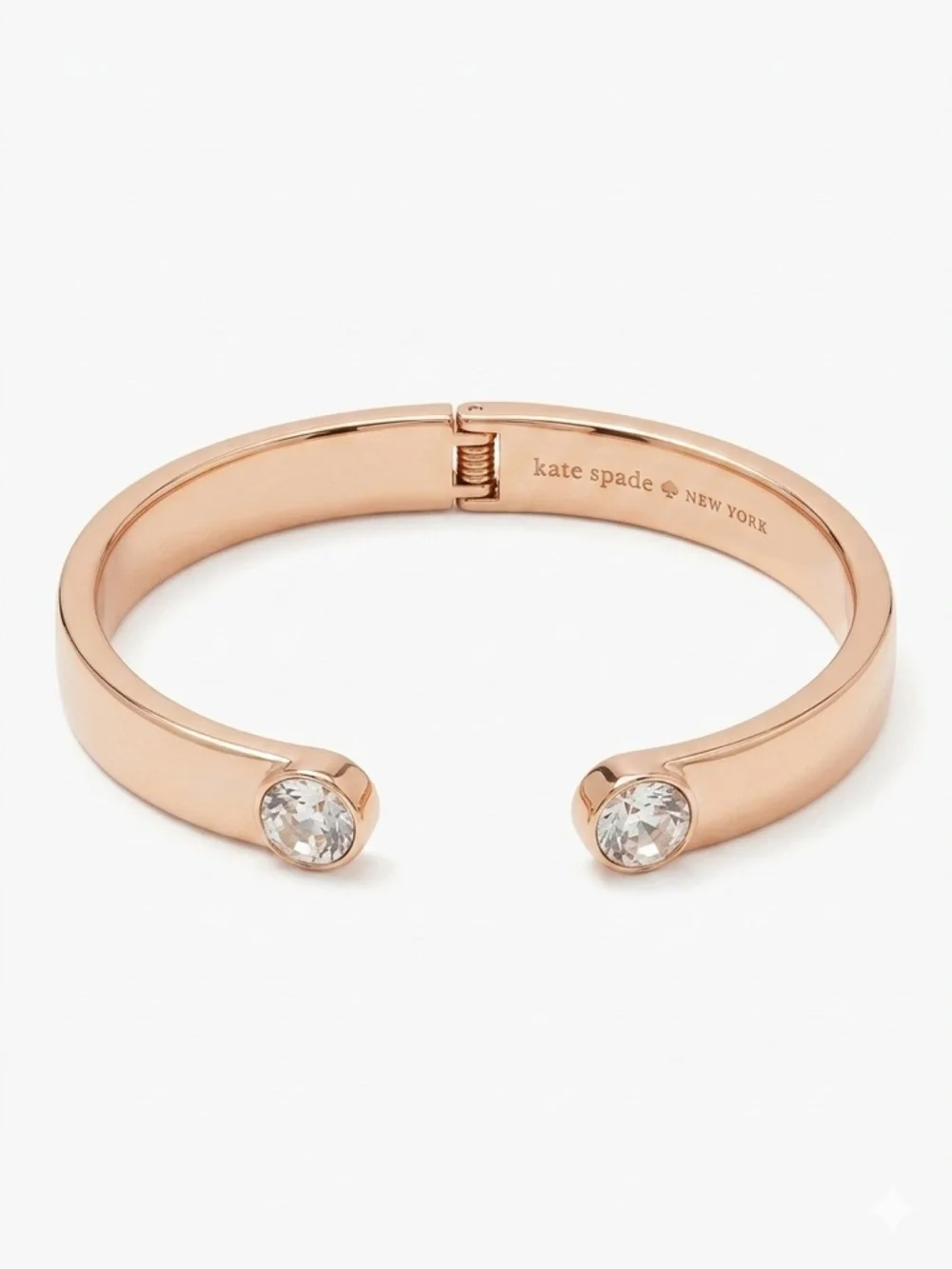 Kate Spade Forever Gems Gold & Crystal Open Hinge Bangle - Picture 1 of 12